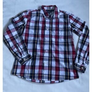 US Polo Assn Kids  XL Shirt Long Sleeve Button-Down Red  Plaid Check Stretch